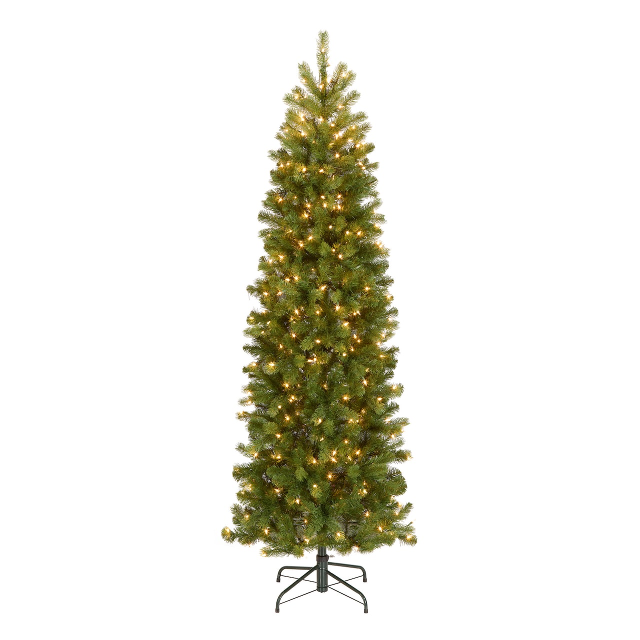 6.5 Ft. Pre-Lit Feel Real® Downswept Douglas Fir Pencil Slim Artificial Christmas Tree, Clear Lights